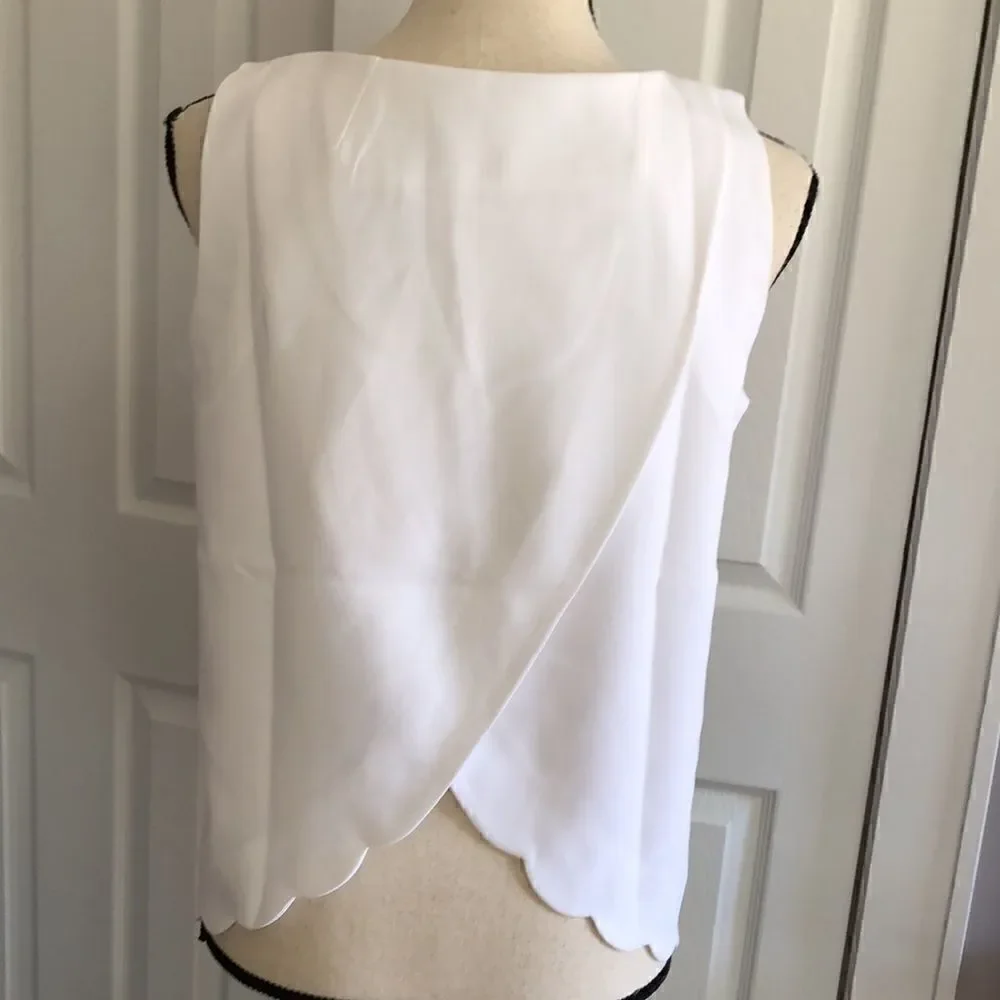 J. Crew Scalloped-hem top with overlapped back